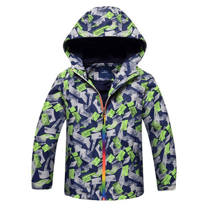 Spring Autumn Boys Jacket Waterproof Windproof Children Outerwear Warm Polar Fleece Coat Hoodie Baby Kids Clothes For 3-12Y