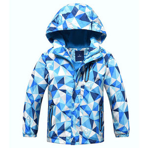 Spring Autumn Boys Jacket Waterproof Windproof Children Outerwear Warm Polar Fleece Coat Hoodie Baby Kids Clothes For 3-12Y